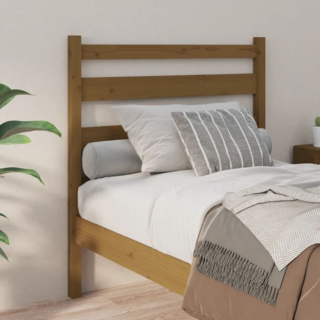 Uzglavlje za krevet boja meda 96 x 4 x 100 cm masivna borovina