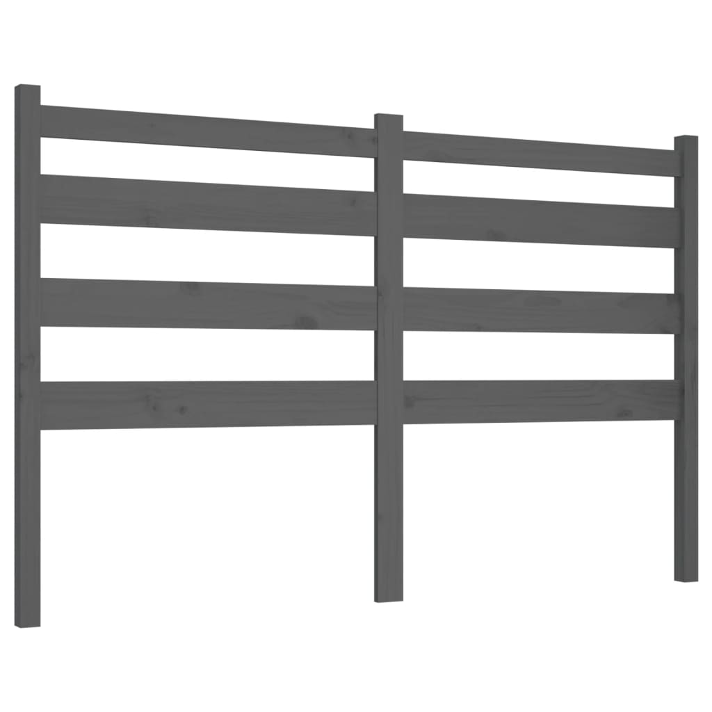 Uzglavlje za krevet sivo 146 x 4 x 100 cm od masivne borovine