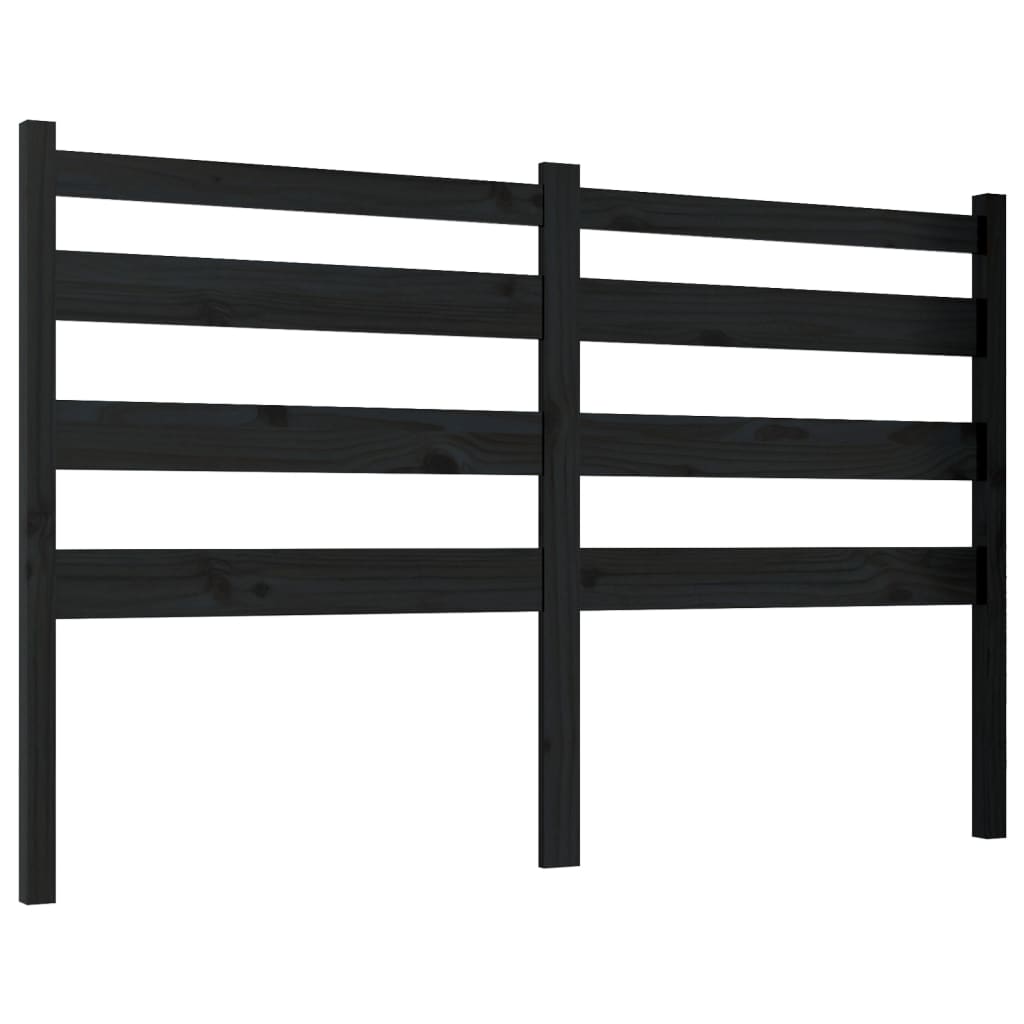 Uzglavlje za krevet crno 146 x 4 x 100 cm od masivne borovine