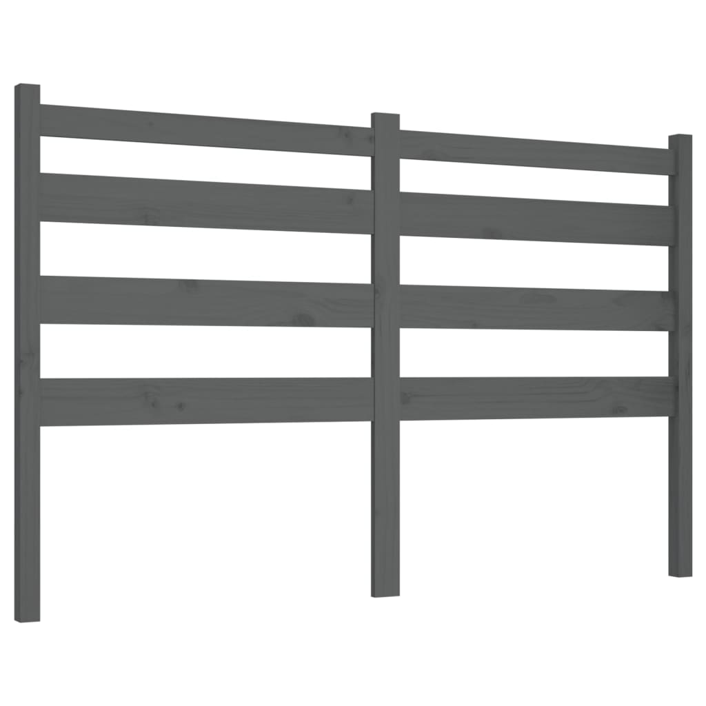 Uzglavlje za krevet sivo 206 x 4 x 100 cm od masivne borovine