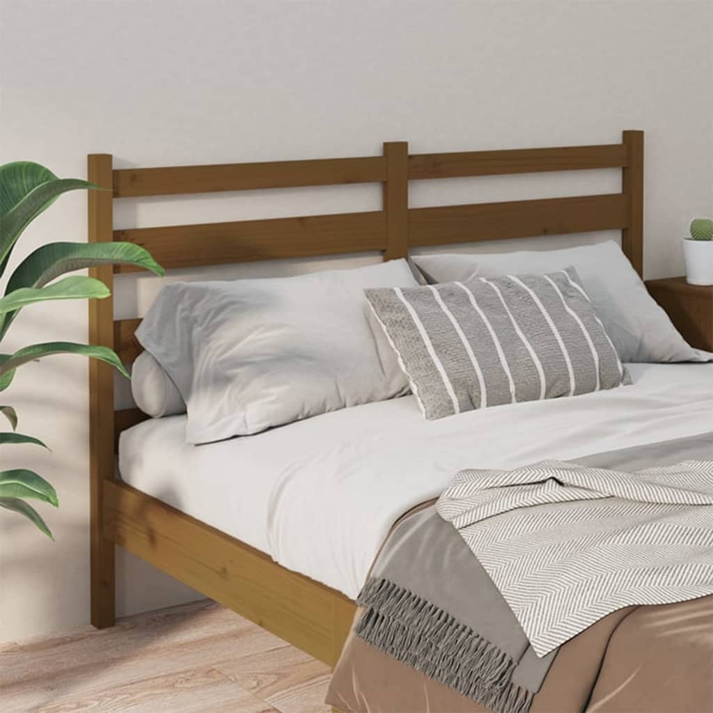 Uzglavlje za krevet boja meda 206 x 4 x 100 cm masivna borovina