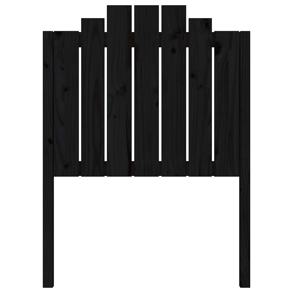 Uzglavlje za krevet crno 81 x 4 x 110 cm od masivne borovine