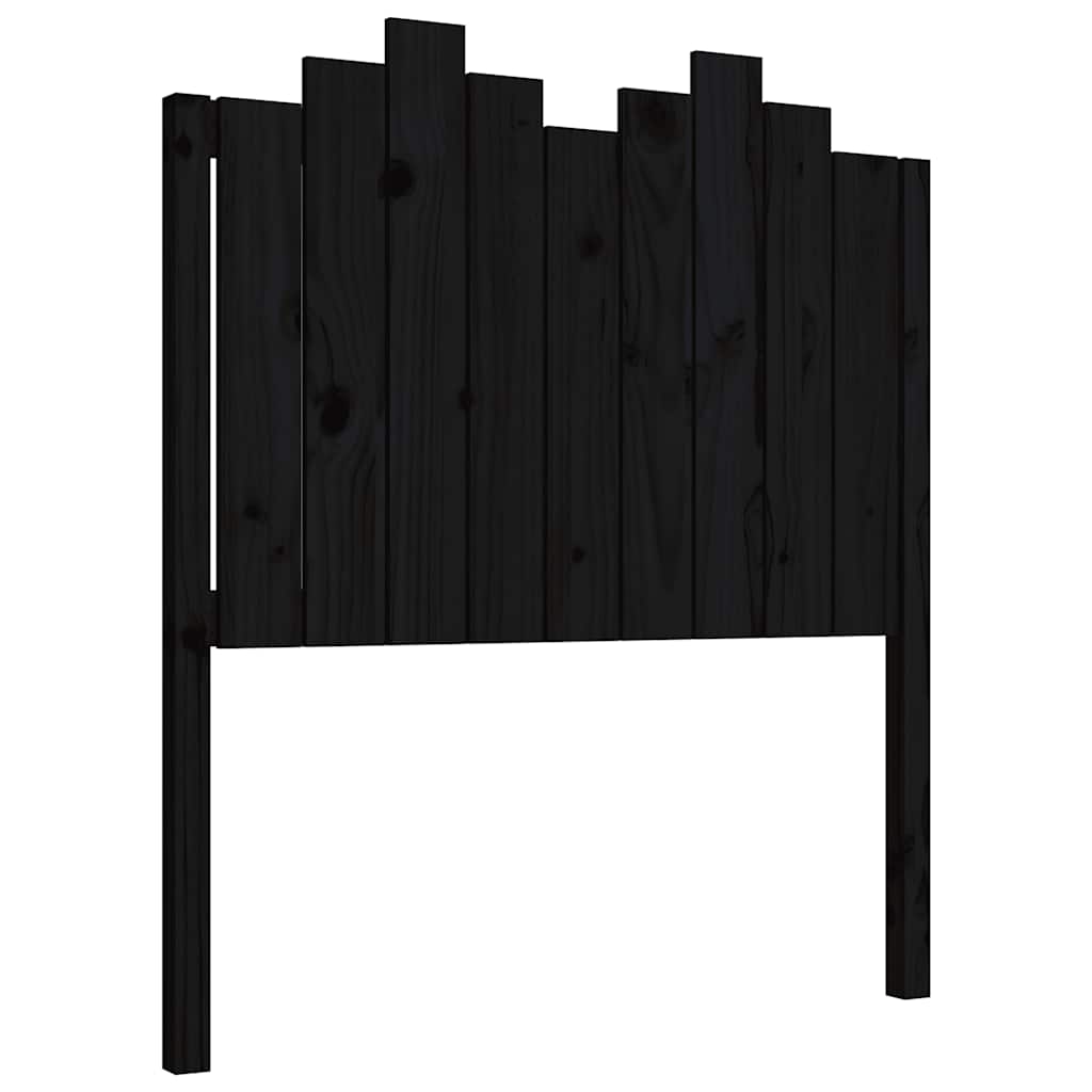 Uzglavlje za krevet crno 96 x 4 x 100 cm od masivne borovine