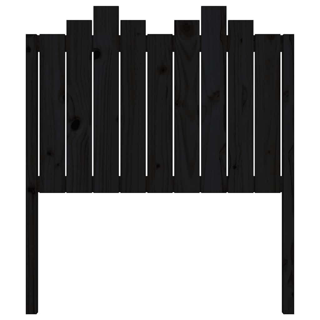 Uzglavlje za krevet crno 96 x 4 x 100 cm od masivne borovine