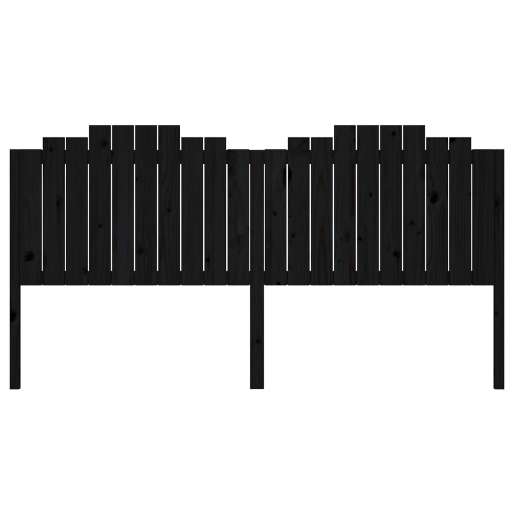 Uzglavlje za krevet crno 206 x 4 x 110 cm od masivne borovine