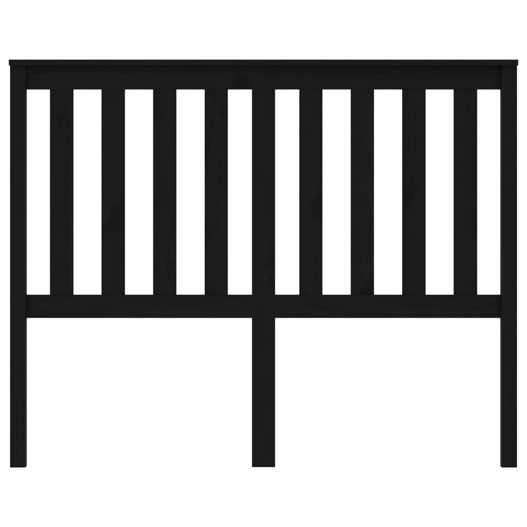 Uzglavlje za krevet crno 126 x 6 x 101 cm od masivne borovine