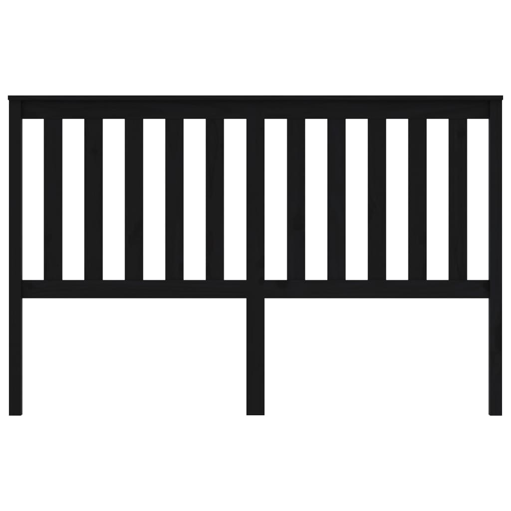 Uzglavlje za krevet crno 166 x 6 x 101 cm od masivne borovine