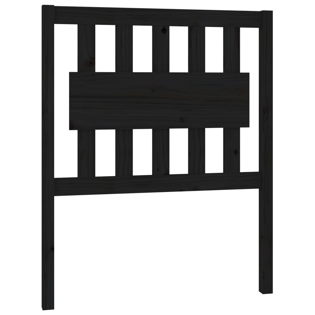 Uzglavlje za krevet crno 80,5 x 4 x 100 cm od masivne borovine