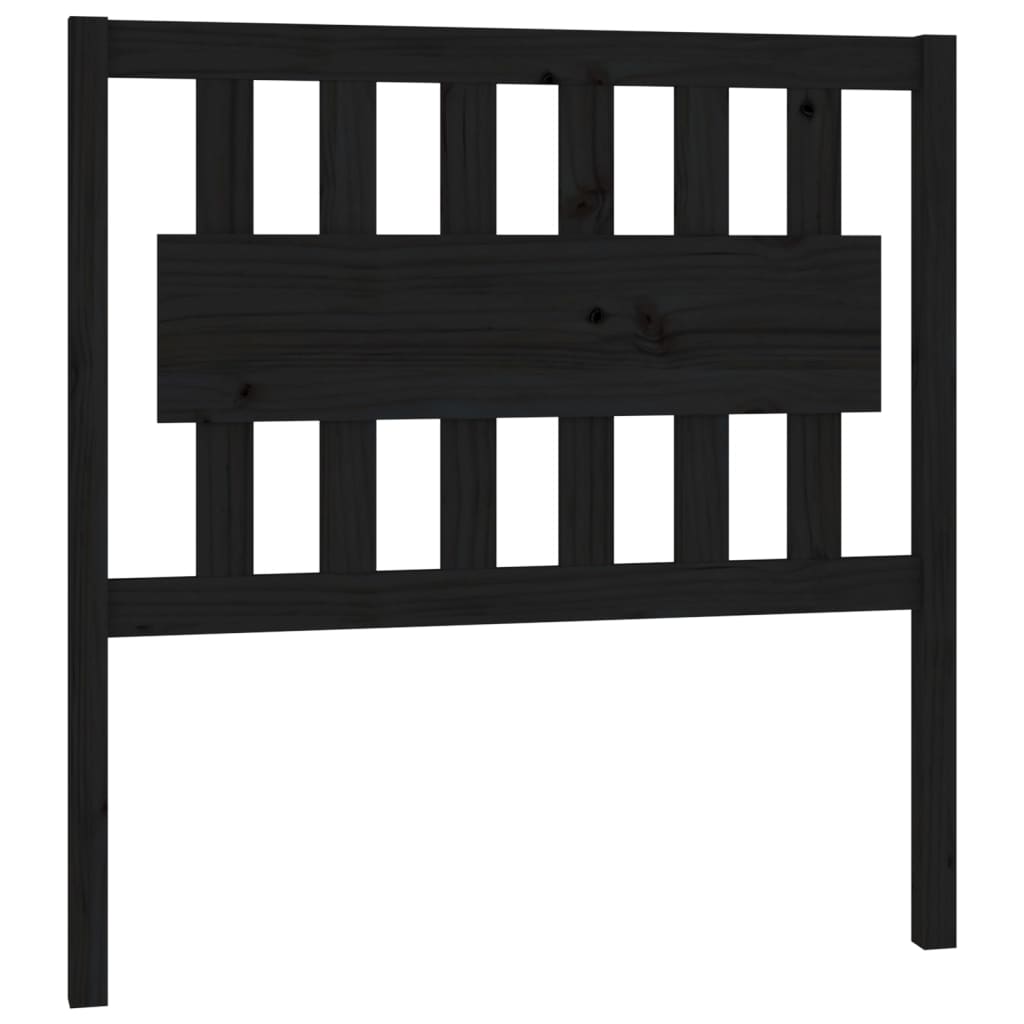 Uzglavlje za krevet crno 95,5 x 4 x 100 cm od masivne borovine