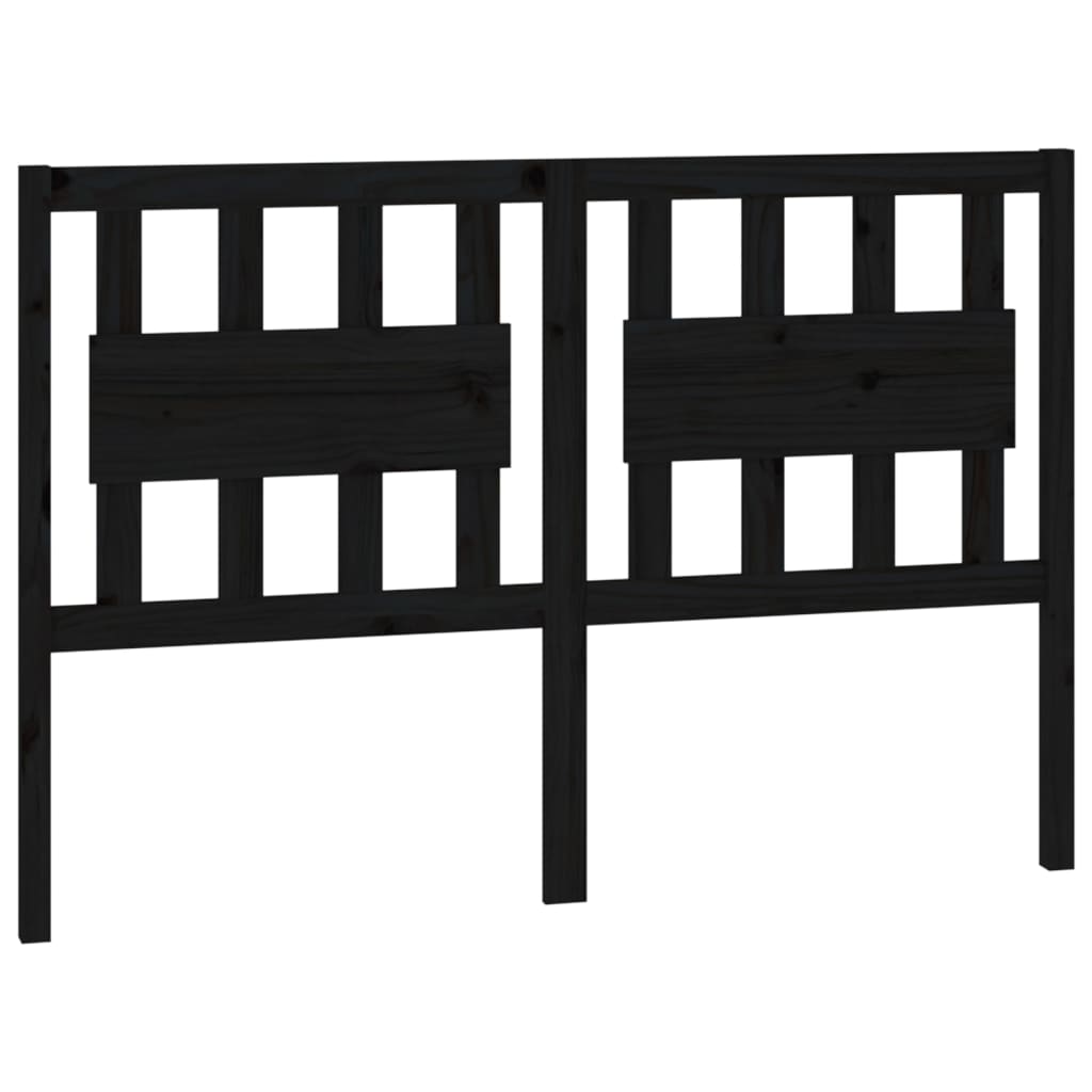 Uzglavlje za krevet crno 145,5 x 4 x 100 cm od masivne borovine