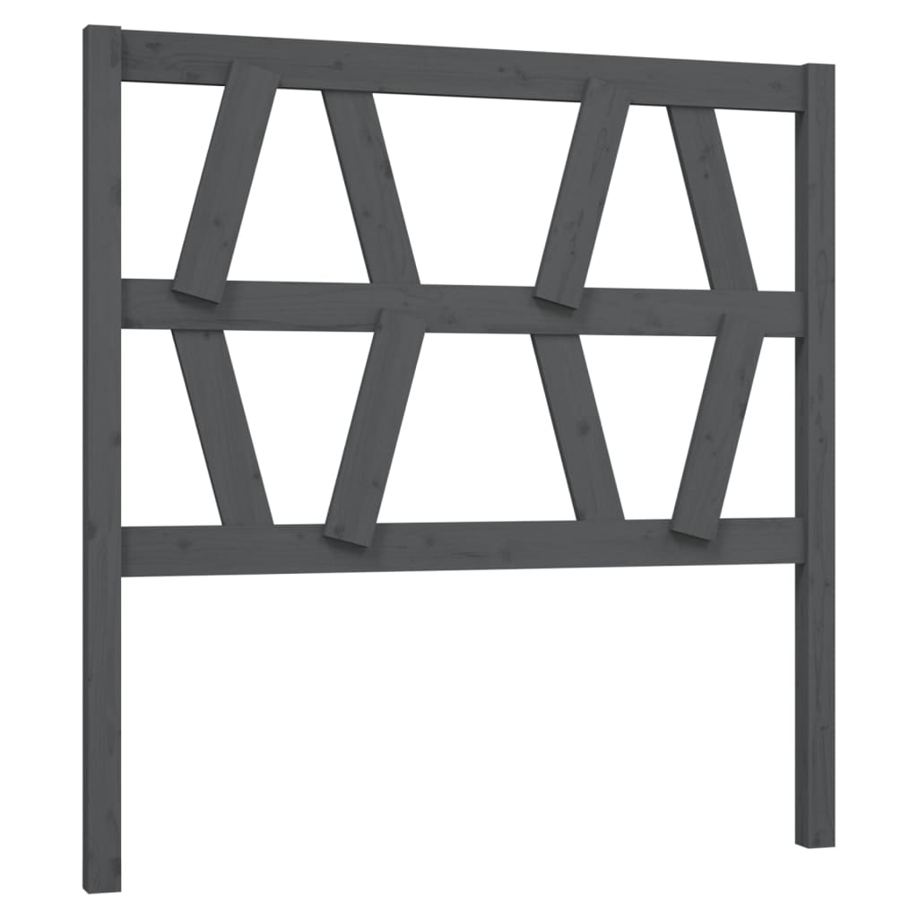 Uzglavlje za krevet sivo 96 x 4 x 100 cm od masivne borovine