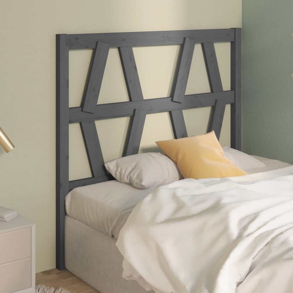 Uzglavlje za krevet sivo 96 x 4 x 100 cm od masivne borovine