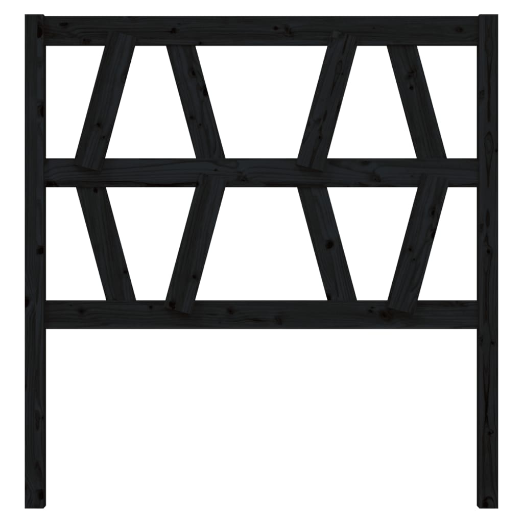 Uzglavlje za krevet crno 96 x 4 x 100 cm od masivne borovine