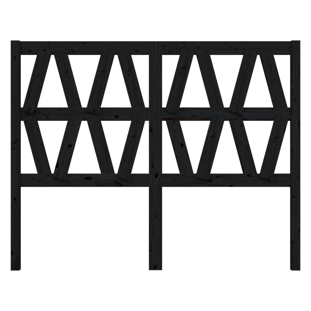 Uzglavlje za krevet crno 126 x 4 x 100 cm od masivne borovine