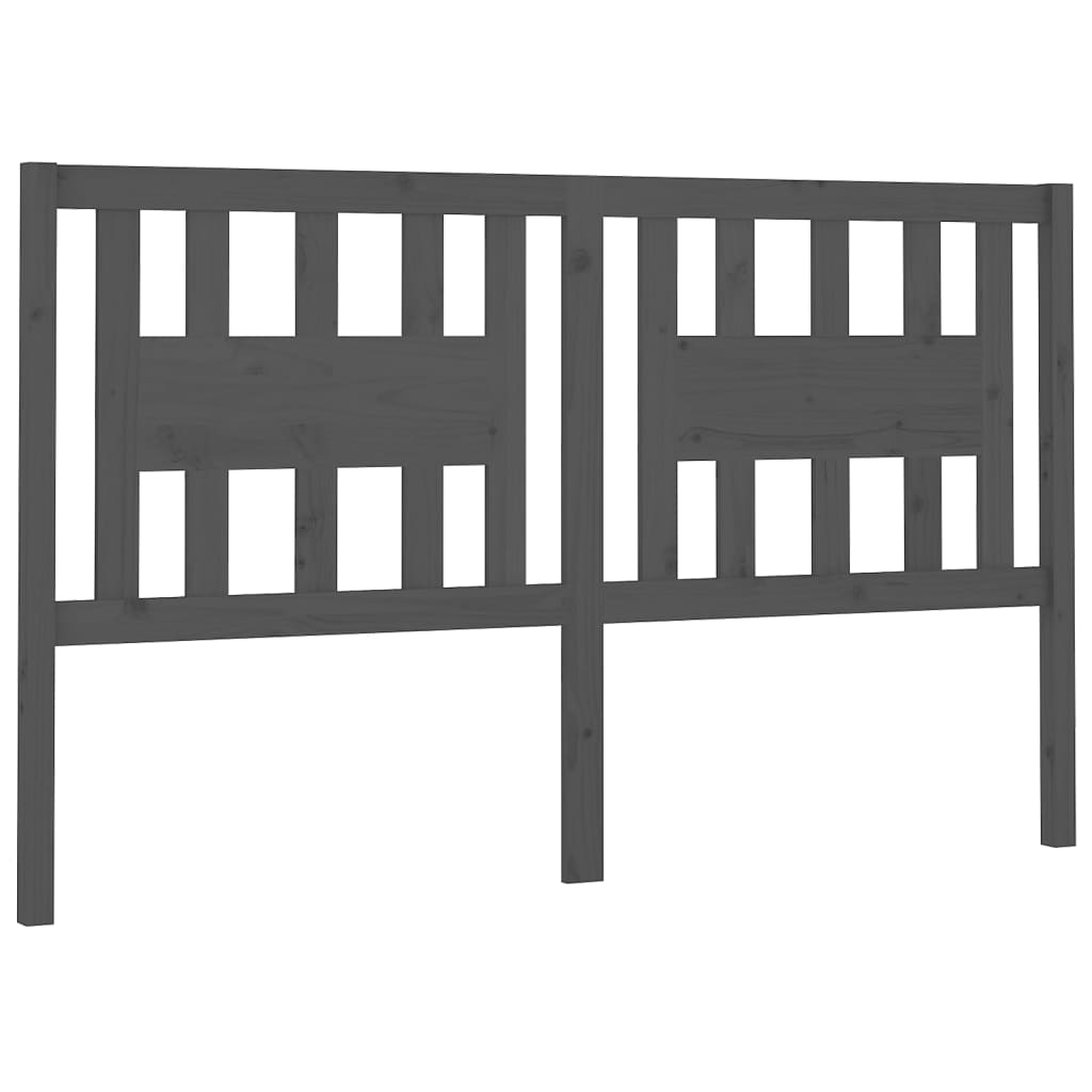 Uzglavlje sivo 166 x 4 x 100 cm od masivne borovine