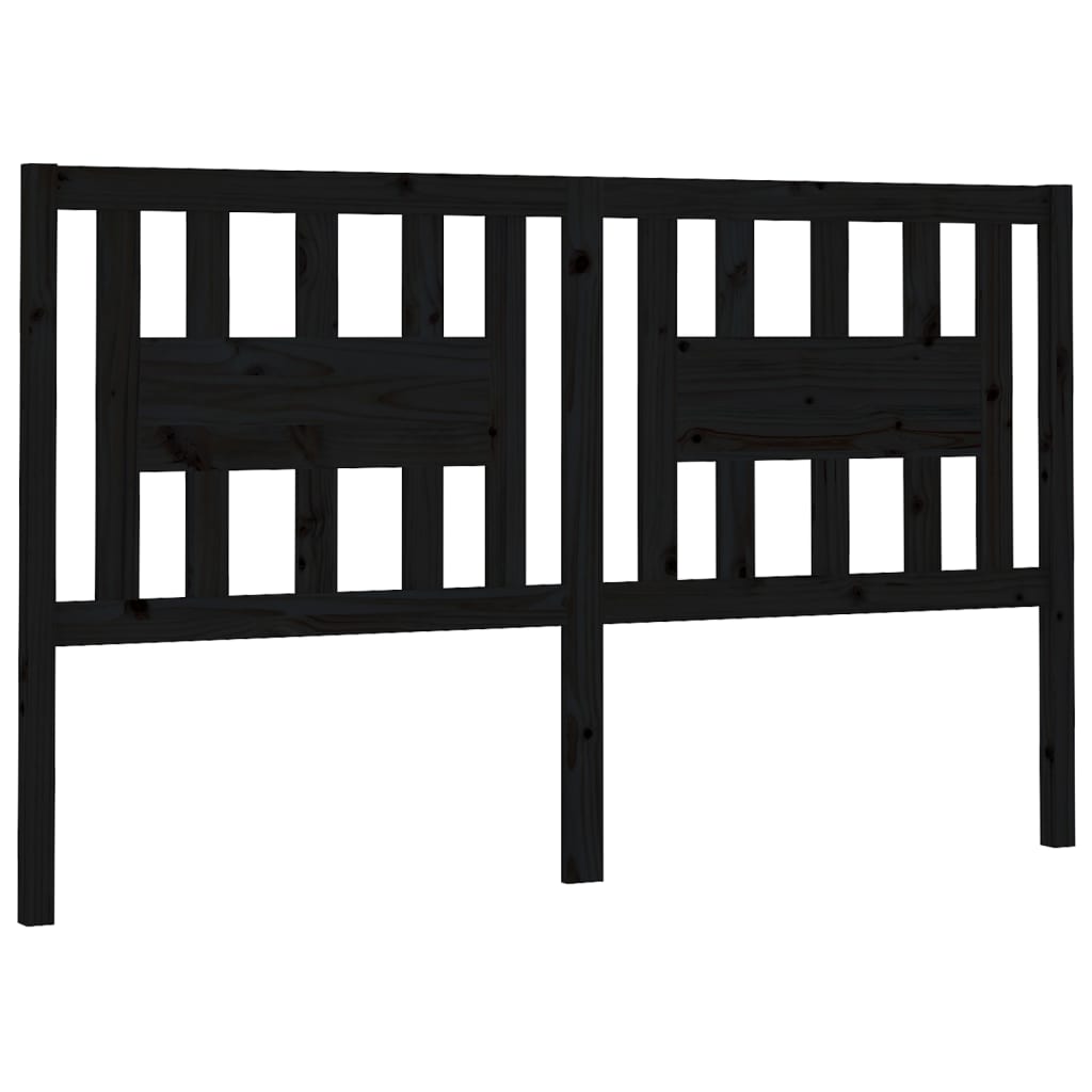 Uzglavlje crno 206 x 4 x 100 cm od masivne borovine