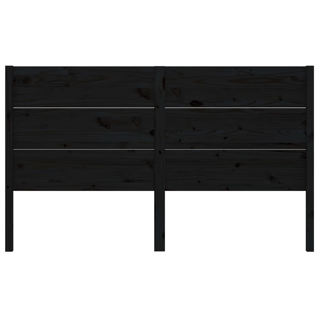 Uzglavlje crno 126 x 4 x 100 cm od masivne borovine