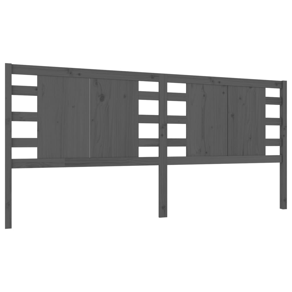 Uzglavlje sivo 126 x 4 x 100 cm od masivne borovine