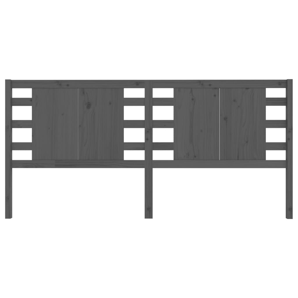 Uzglavlje sivo 166 x 4 x 100 cm od masivne borovine