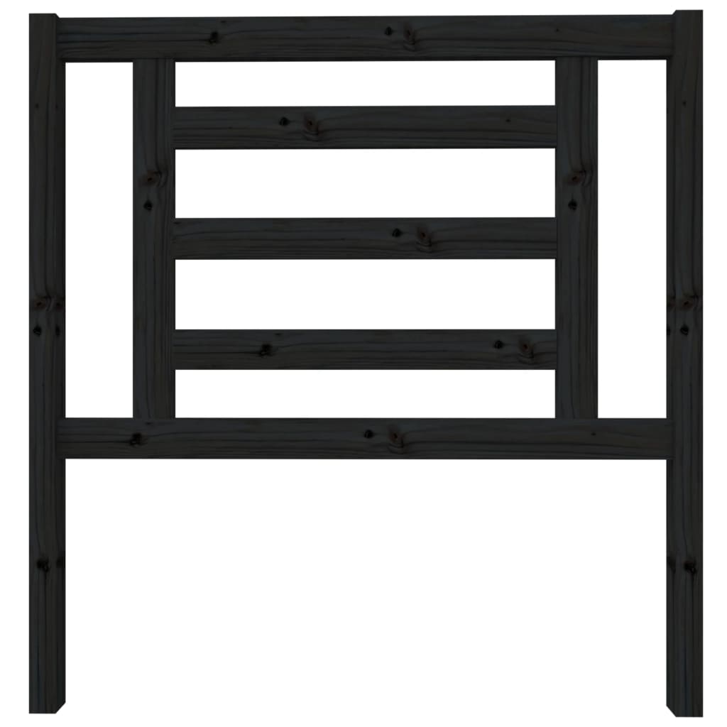 Uzglavlje za krevet crno 96 x 4 x 100 cm od masivne borovine