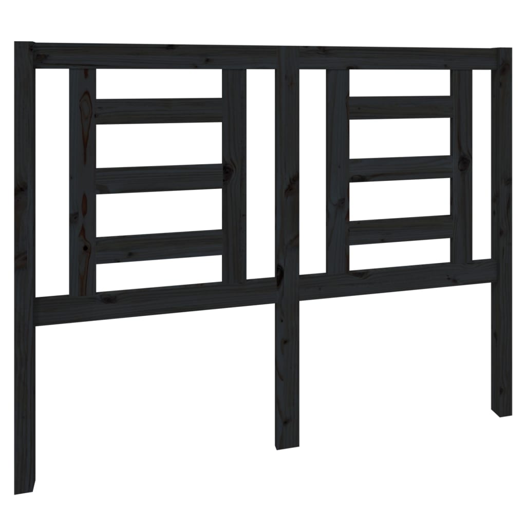 Uzglavlje za krevet crno 126 x 4 x 100 cm od masivne borovine