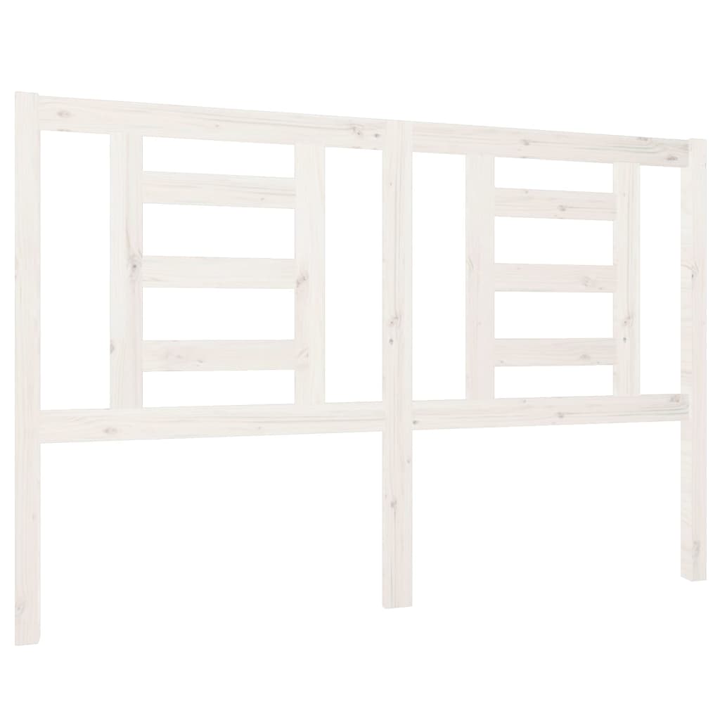 Uzglavlje za krevet bijelo 146 x 4 x 100 cm od masivne borovine
