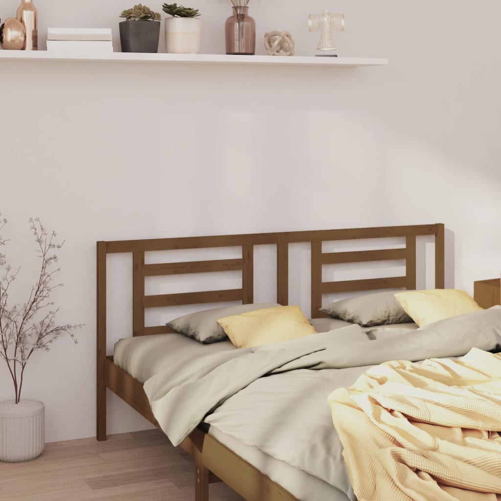 Uzglavlje za krevet boja meda 156 x 4 x 100 cm masivna borovina