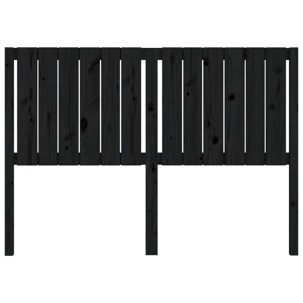 Uzglavlje za krevet crni 145,5 x 4 x 100 cm od masivne borovine