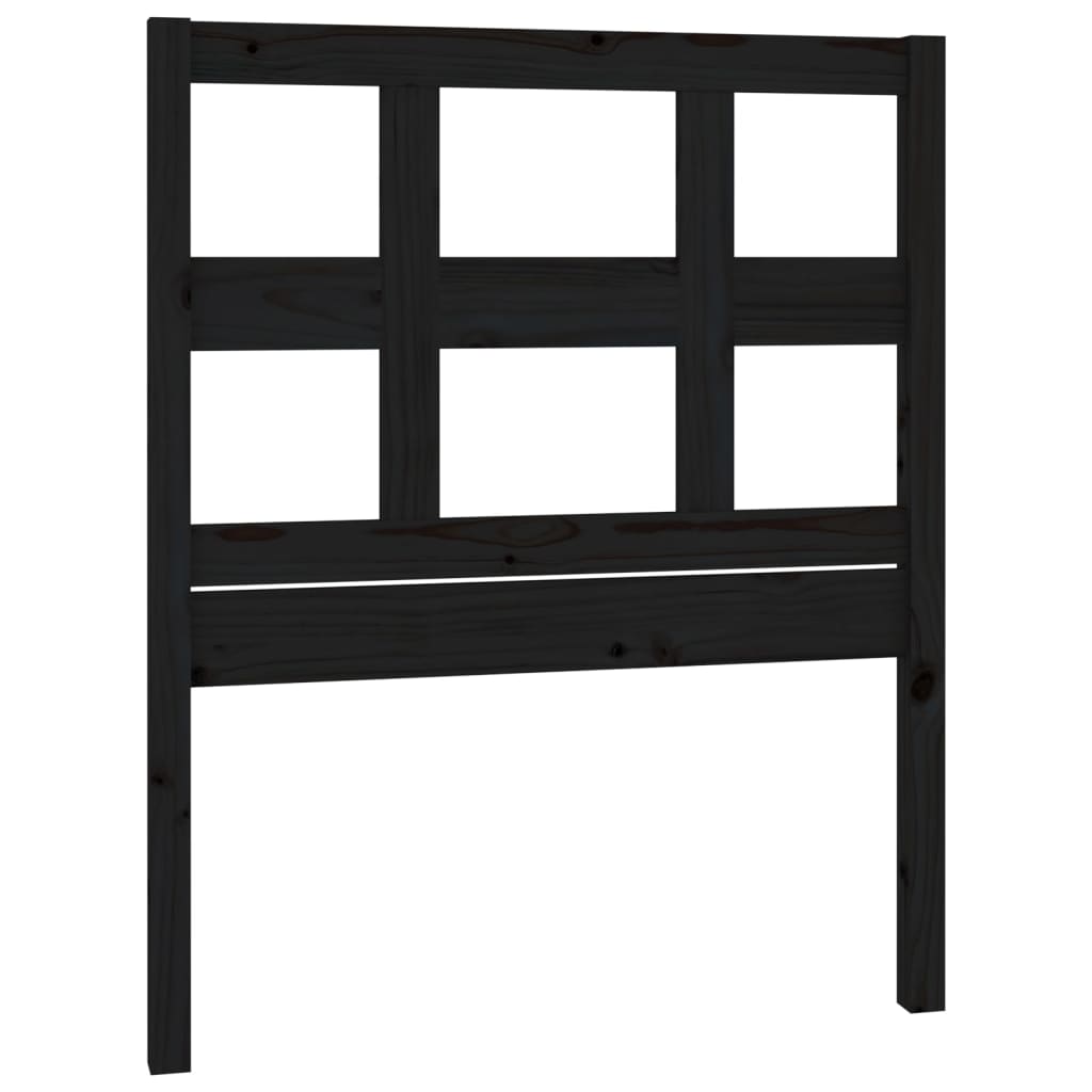 Uzglavlje za krevet crno 95,5 x 4 x 100 cm od masivne borovine