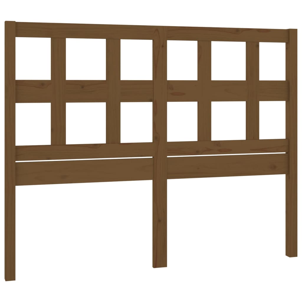 Uzglavlje za krevet boja meda 125,5x4x100 cm masivna borovina