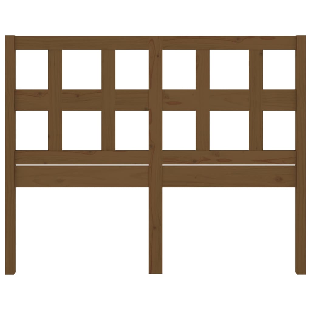Uzglavlje za krevet boja meda 125,5x4x100 cm masivna borovina