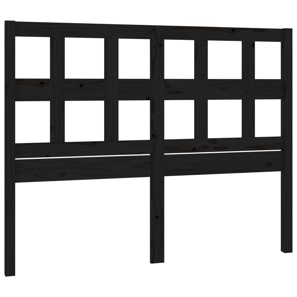 Uzglavlje za krevet crni 185,5 x 4 x 100 cm od masivne borovine