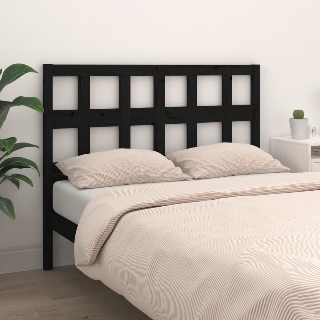 Uzglavlje za krevet crni 185,5 x 4 x 100 cm od masivne borovine