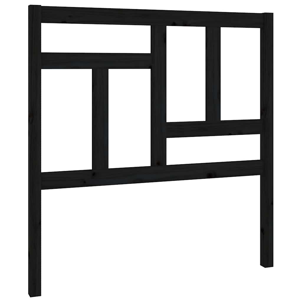 Uzglavlje za krevet crno 95,5 x 4 x 100 cm od masivne borovine