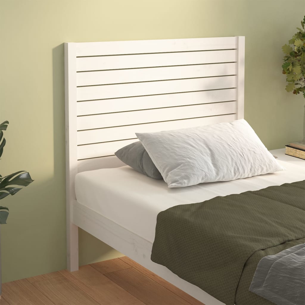 Uzglavlje za krevet bijelo 81 x 4 x 100 cm od masivne borovine