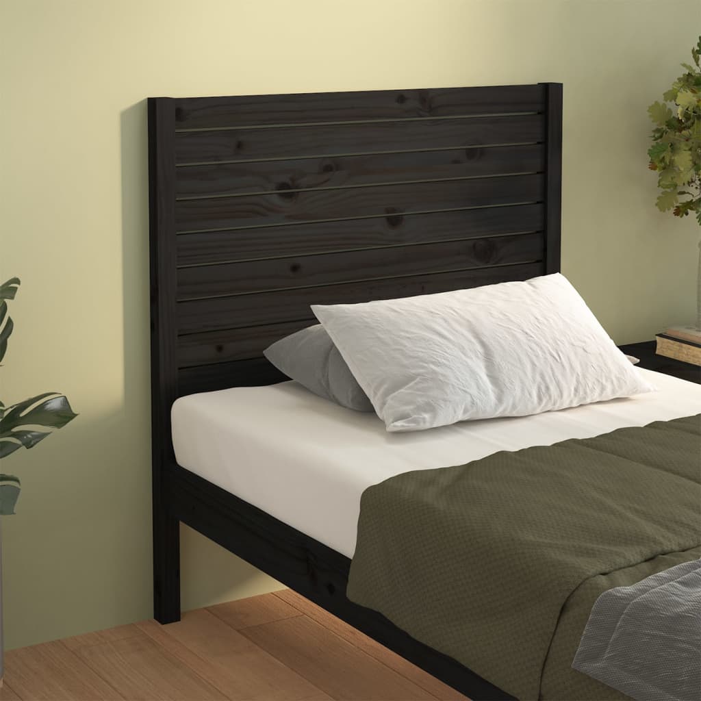 Uzglavlje za krevet crno 81 x 4 x 100 cm od masivne borovine