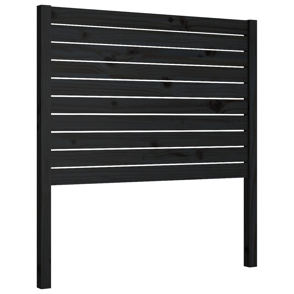 Uzglavlje za krevet crno 96 x 4 x 100 cm od masivne borovine