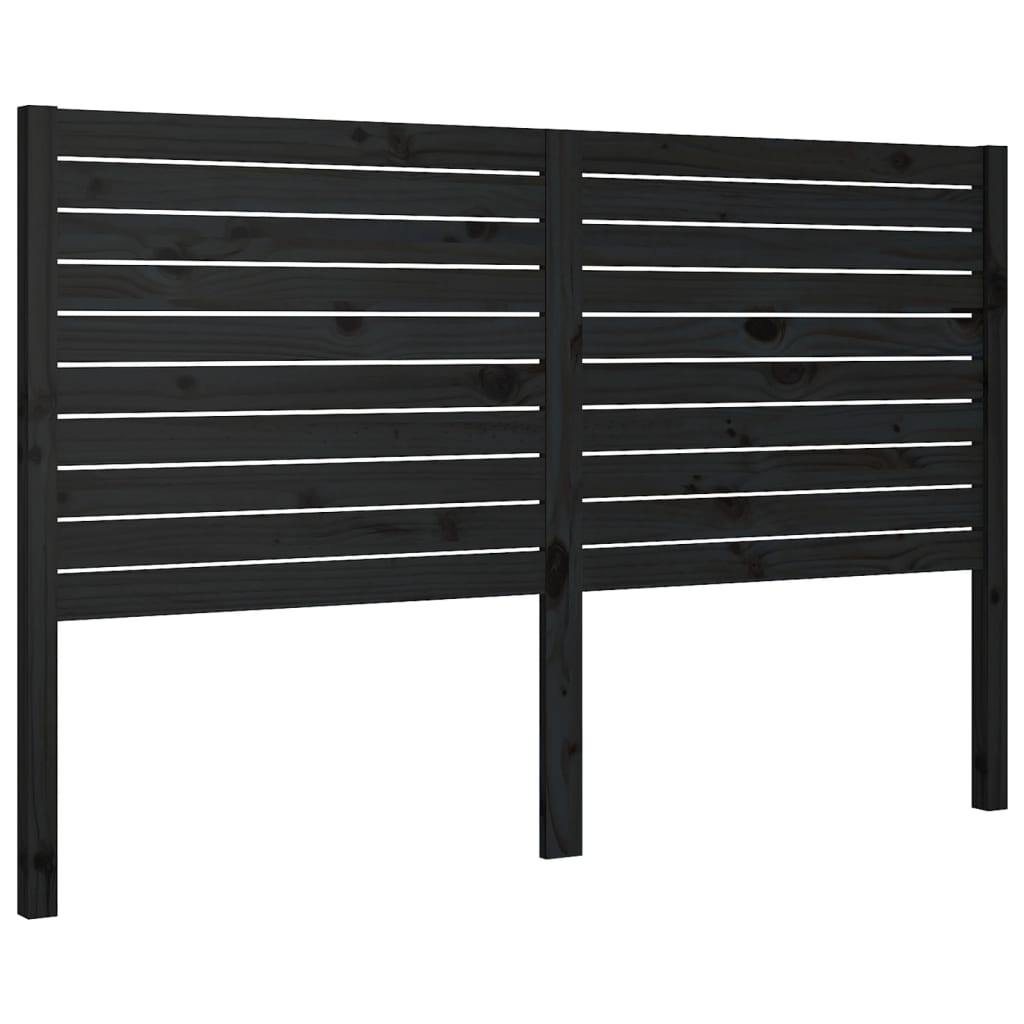 Uzglavlje za krevet crno 126 x 4 x 100 cm od masivne borovine