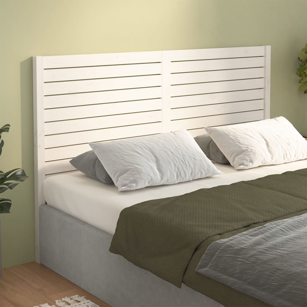 Uzglavlje za krevet bijelo 141 x 4 x 100 cm od masivne borovine