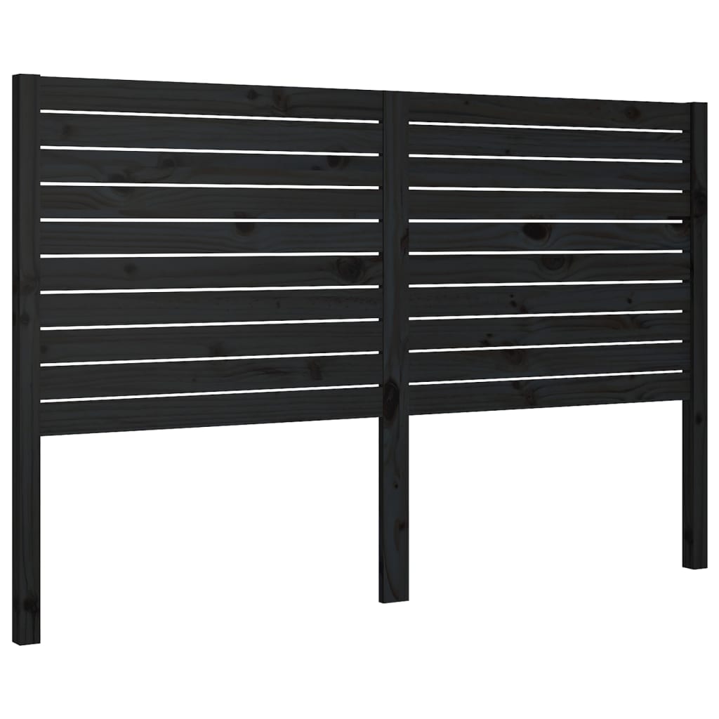 Uzglavlje za krevet crno 186 x 4 x 100 cm od masivne borovine