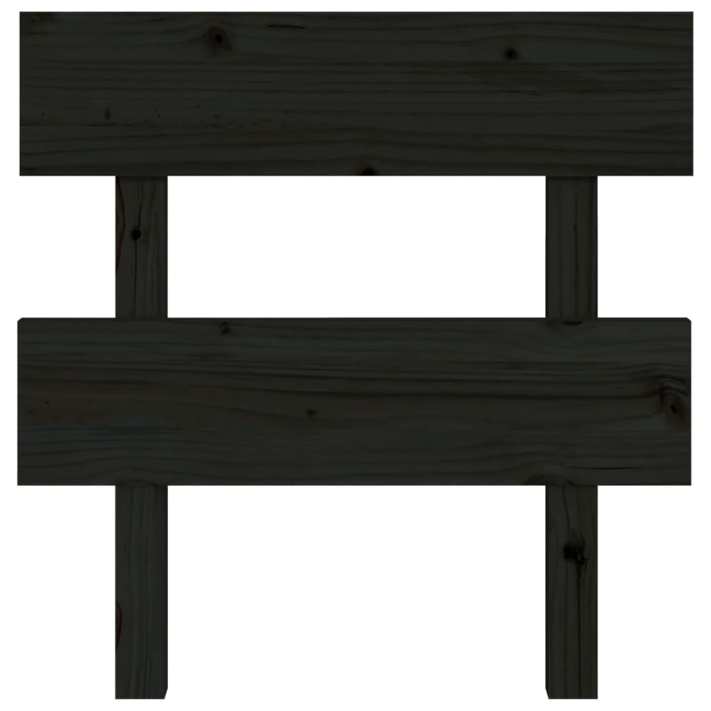 Uzglavlje za krevet crno 103,5 x 3 x 81 cm od masivne borovine