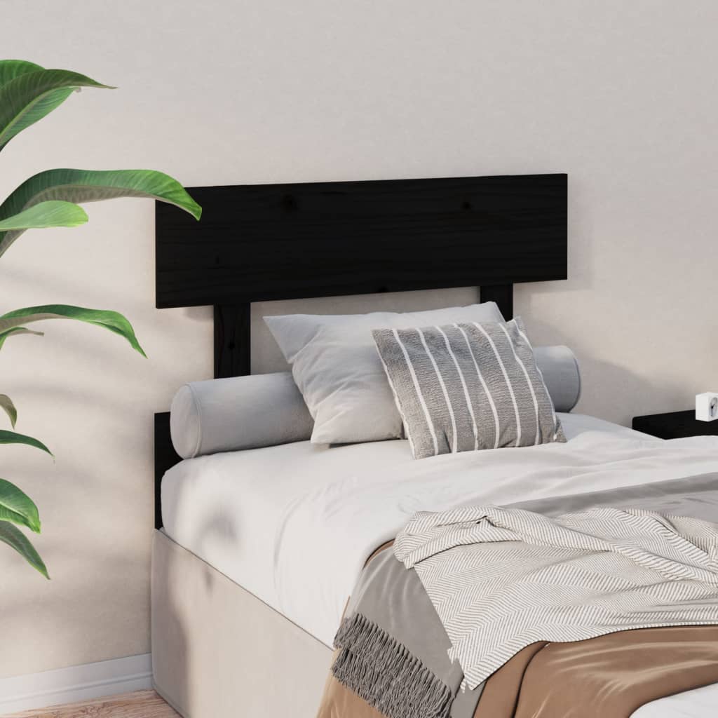Uzglavlje za krevet crno 103,5 x 3 x 81 cm od masivne borovine