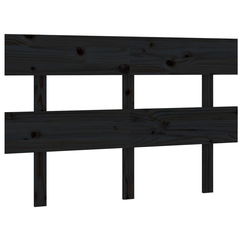Uzglavlje za krevet crno 144 x 3 x 81 cm od masivne borovine