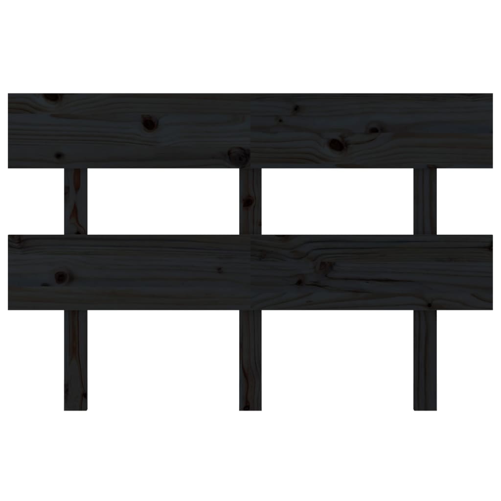 Uzglavlje za krevet crno 144 x 3 x 81 cm od masivne borovine