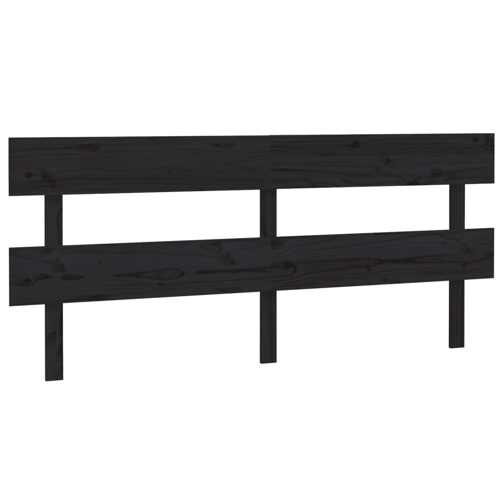 Uzglavlje za krevet crno 184 x 3 x 81 cm od masivne borovine