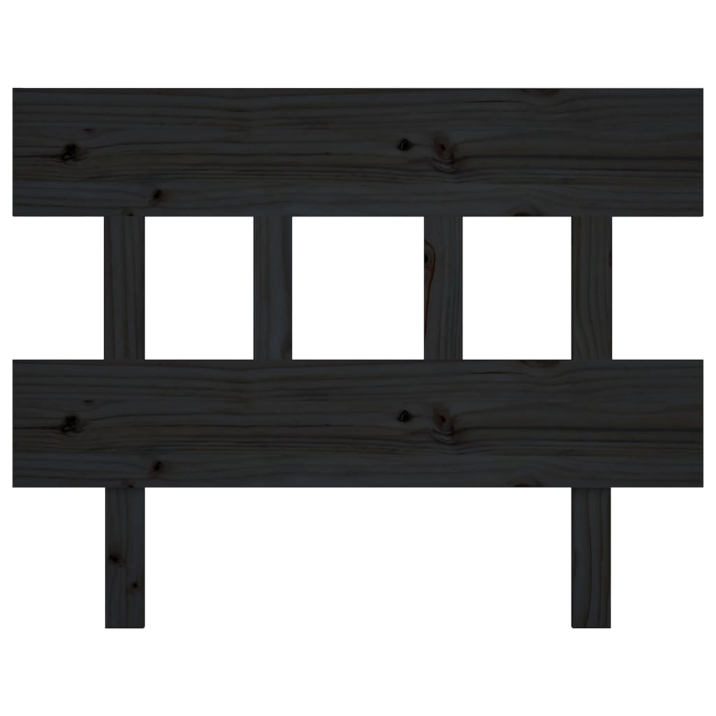 Uzglavlje za krevet crno 78,5 x 3 x 81 cm od masivne borovine