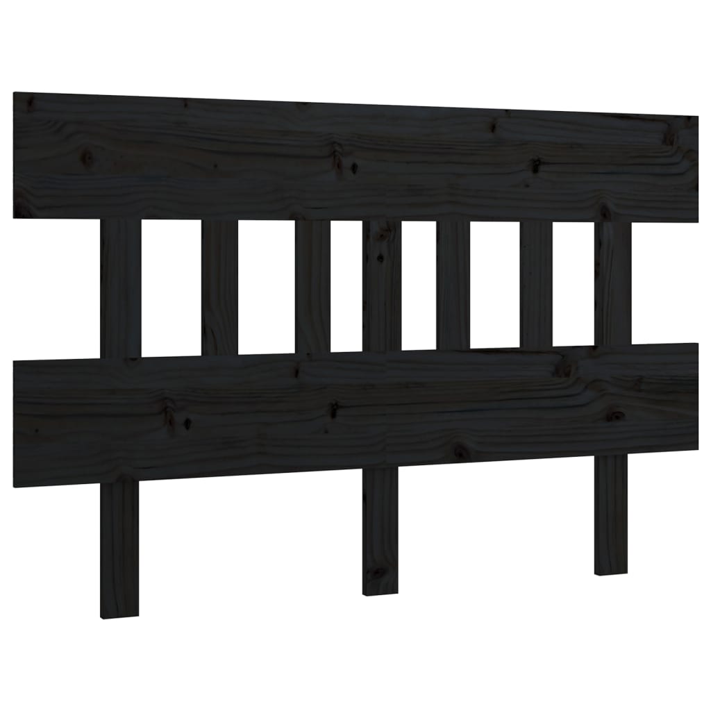 Uzglavlje za krevet crno 143,5 x 3 x 81 cm od masivne borovine