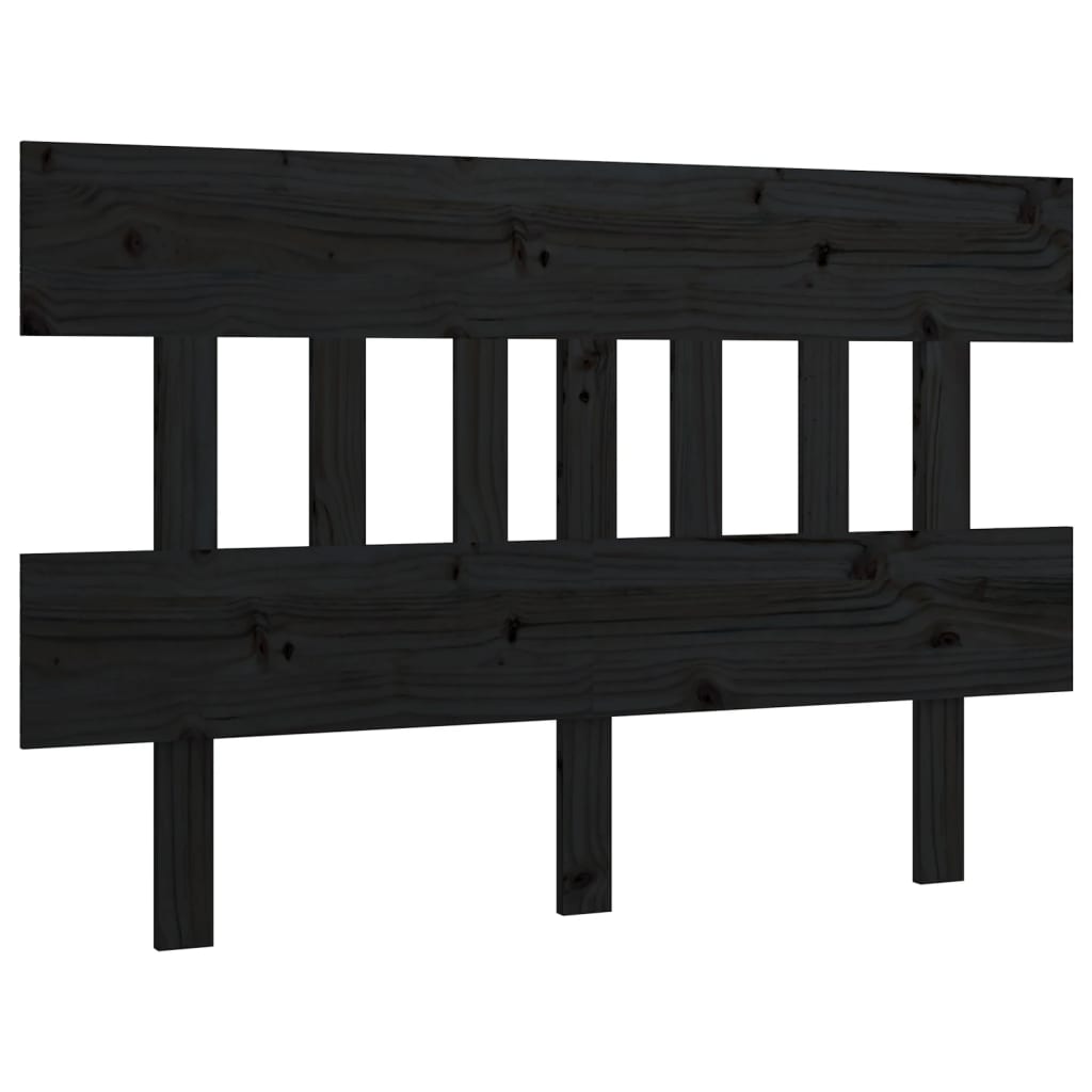 Uzglavlje za krevet crni 183,5x3x81 cm od masivne borovine