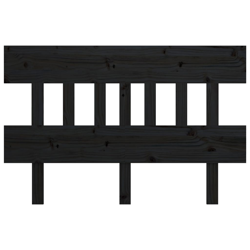 Uzglavlje za krevet crni 203,5x3x81 cm od masivne borovine
