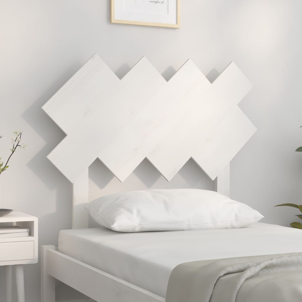 Uzglavlje za krevet Bijela 92x3x81 cm od masivne borovine